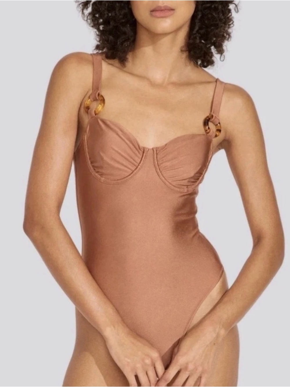 Solid & Striped Adrienne One Piece Cocoa Swimsuit Sz XL NWT/0267